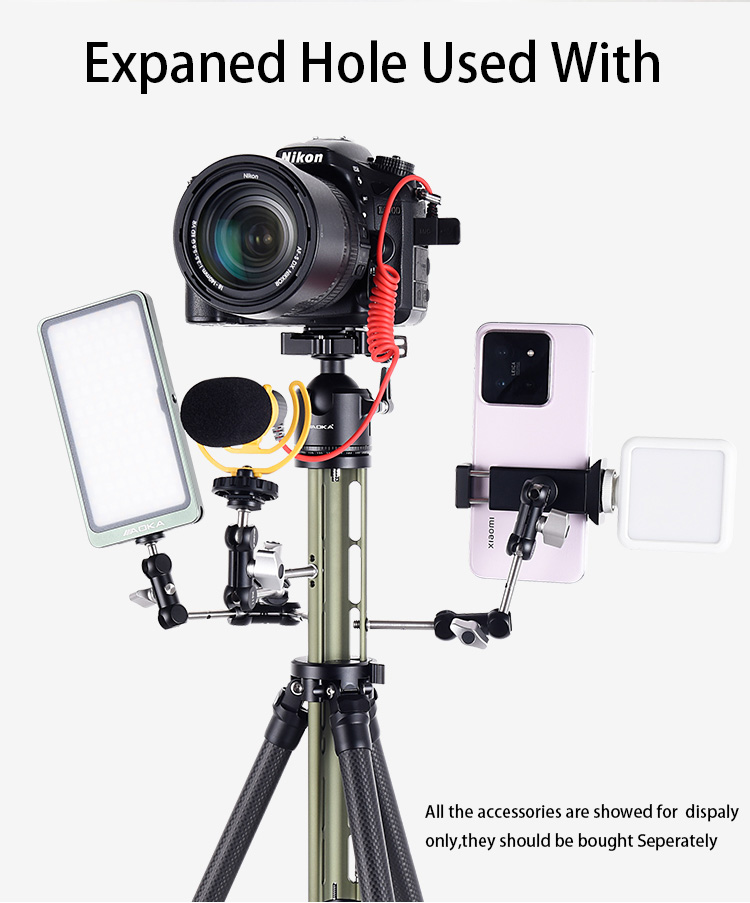 07 AOKA TS194C new center column compact lightweight travel carbon fiber tripod with buckle lock