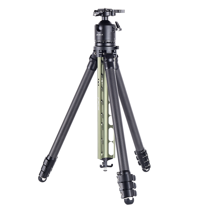 AOKA TS series new center column compact professional travel carbon fiber tripod with buckle lock