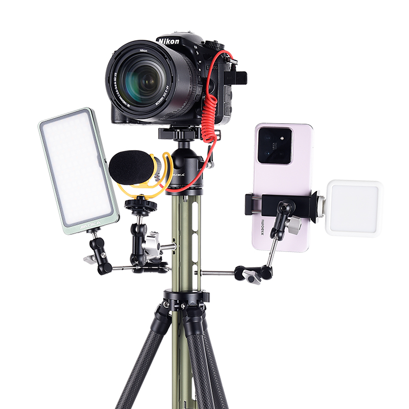 3 AOKA TS194C new center column compact lightweight travel carbon fiber tripod with buckle lock.jpg