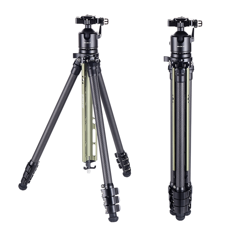2 AOKA TS194C new center column compact lightweight travel carbon fiber tripod with buckle lock.jpg